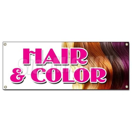 Signmission HAIR & COLOR BANNER SIGN coloring manicurist pedicure perms stylist B-Hair & Color